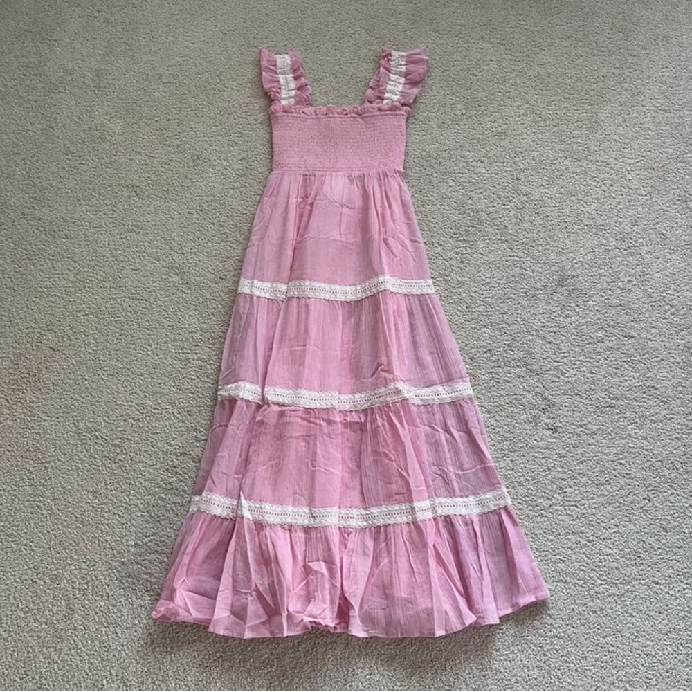 These Three Boutique pink midi dress